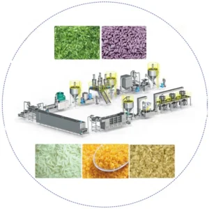 Fortified Rice Processing Line Has an Automatic Making Machine Artificial Rice Plant With a Twin Screw Extruder