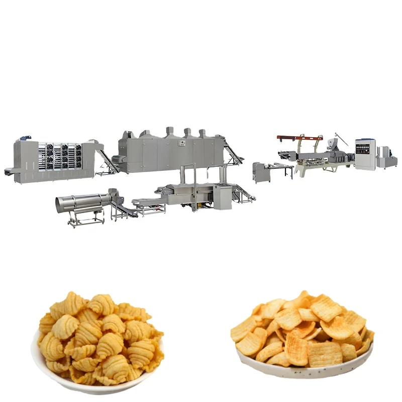 Automatic Fried Crispy Bugles Snacks Food Making Machines Wheat Flour Sala Food Extruder