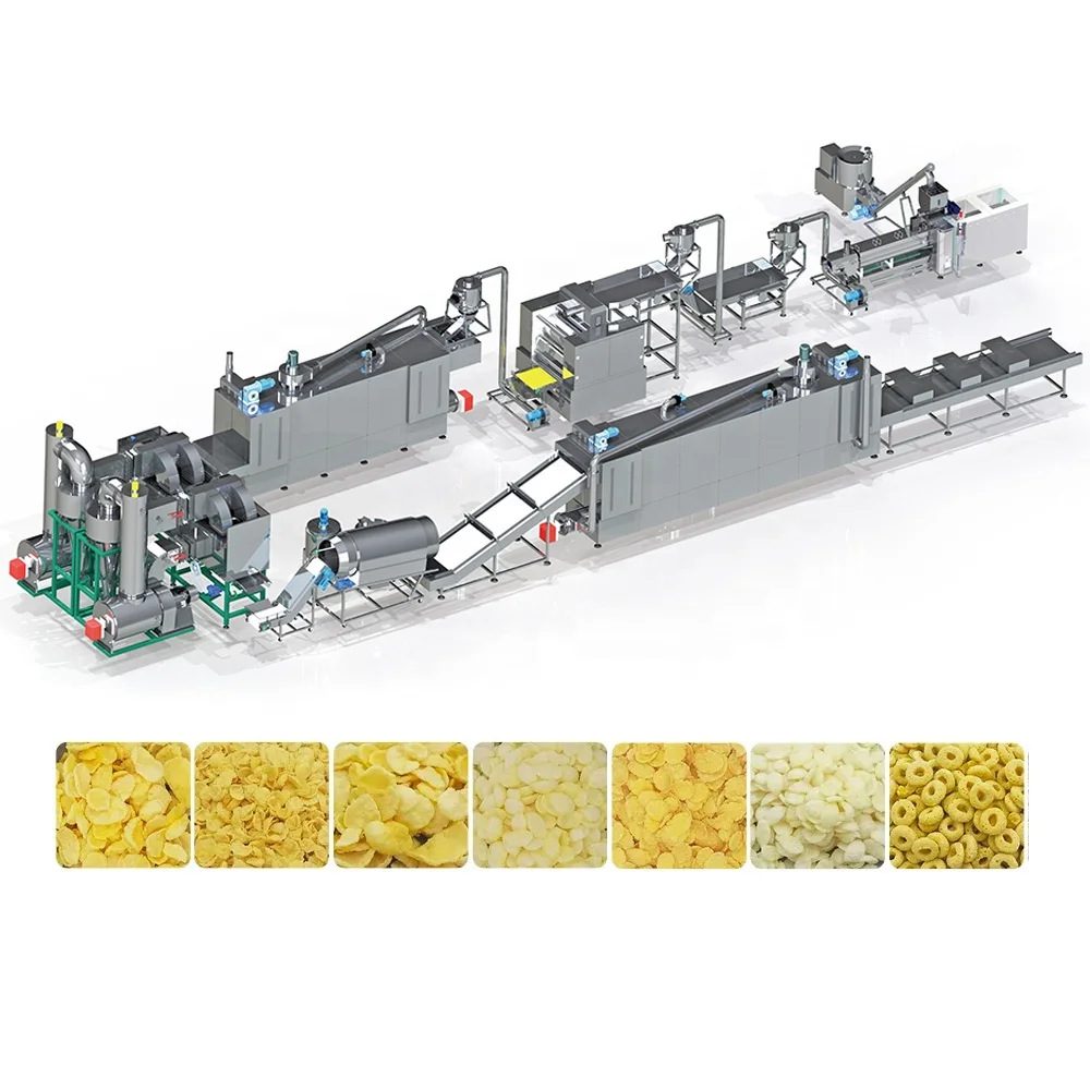 New Puffed Snack Food Machine Production Line Corn Flake Puff Corn Making Machine Twin Screw Extruder 100-500kg/h Capacity Food