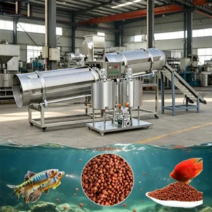 Wet Twin Screw Extruder Floating Sinking Aquatic Fish Feed Pellet Industrial Complete Processing Production Line