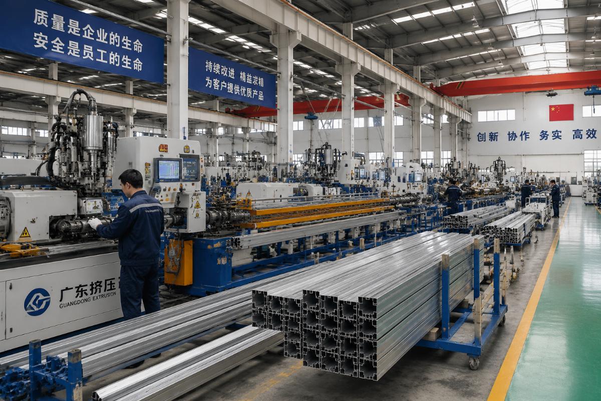 Factory floor of Chinese extrusion component manufacturing facility